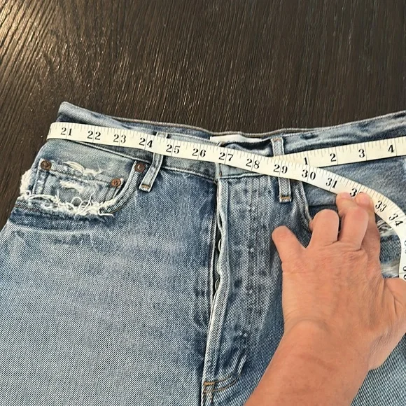 Agolde 90s Women’s Ripped Light Blue Jeans - Picture 8 of 8